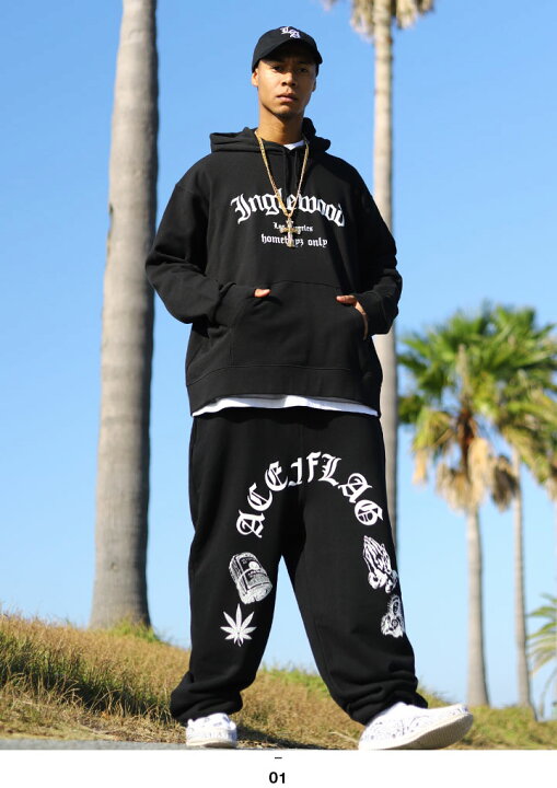 楽天市場】ACE FLAG 上下セット 長袖 ブランド メンズ 春秋冬用 黒  