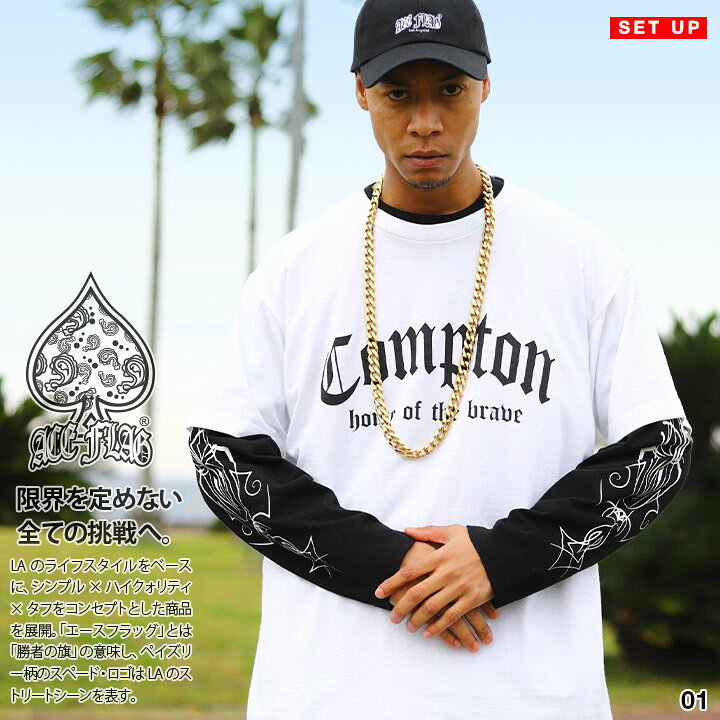 楽天市場】ACE FLAG セットアップ 重ね着 半袖 Tシャツ 長袖 ロンT 