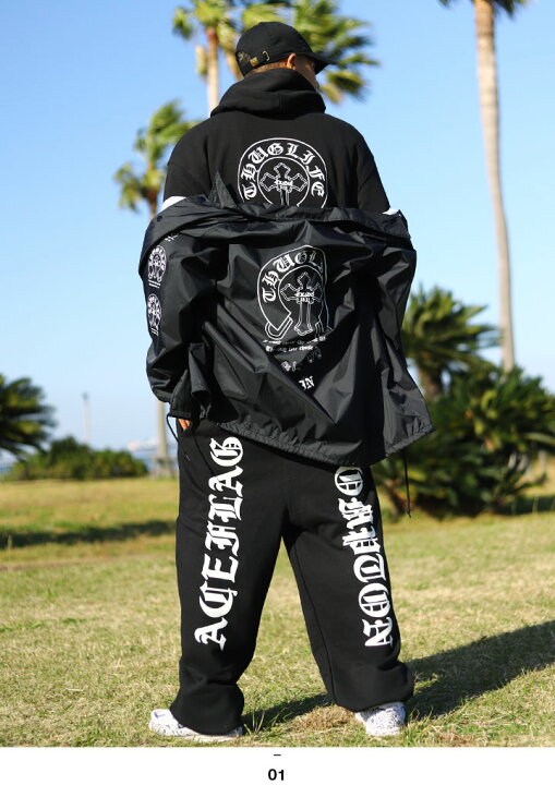 楽天市場】ACE FLAG 上下セット 長袖 メンズ 黒 大きいサイズ エース  