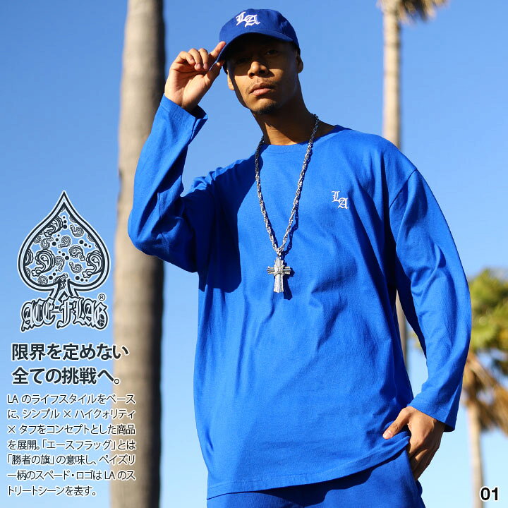 楽天市場】【50%OFF】 ACE FLAG ロンT メンズ 青/白/黒 大きいサイズ 