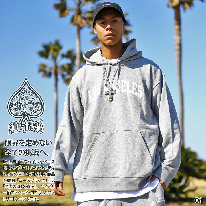 楽天市場】ACE FLAG パーカー ブランド Los Angeles ロサンゼルス LA  