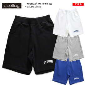 ACE FLAG ハーフパンツ Los Angeles ロサンゼル LA ロゴ スウェット 裏パイル 半ズボン 短パン メンズ 春夏用 全4色 大きいサイズ エースフラッグ シンプル ビッグシルエット b系 ヒップホップ ファッション ダンス ストリート系 ハイ ブランド 2024春夏 新作 AF-HP-SW-028