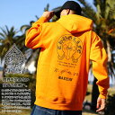 ACE FLAG パーカー ブランド フーディ 長袖 スウェット 裏起毛 メンズ 春秋冬用 オレンジ 大きいサイズ エースフラッグ 総柄 2Pac タトゥー THUG LIFE サグライフ 十字架 馬蹄 b系 ヒップホップ ファッション ストリート系 ブランド 服 新作 AF-TL-PA-034-OR