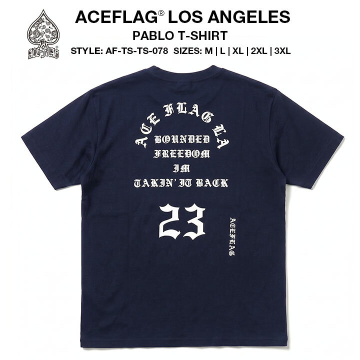 楽天市場】ACE FLAG Tシャツ 半袖 メンズ 春夏用 紺 大きいサイズ 