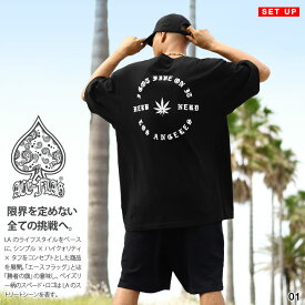 【43%OFF】ACE FLAG 上下セット 半袖 ブランド Tシャツ ハーフパンツ メンズ 春夏用 全2色 大きいサイズ エースフラッグ セットアップ スウェット バッズ 大麻 マリファナ ヘンプ HERB NERD ハーブナード b系 ヒップホップ ストリート系 ハイ AF-SE-TS-166