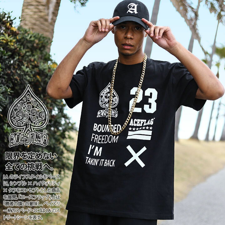 楽天市場】ACEFLAG Tシャツ 半袖 メンズ 黒 大きいサイズ ビッグ  