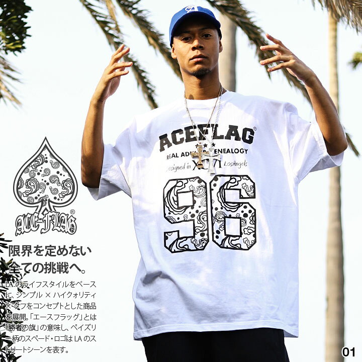 楽天市場 Ace Flag Tシャツ 半袖 メンズ レディース 春夏用 白 黒 大きいサイズ エースフラッグ おしゃれ かっこいい シンプル スペード ロゴ ペイズリー柄 バンダナ柄 ナンバー B系 ヒップホップ ファッション ダンス ストリート系 ブランド 服 Af Ts Ts 007 本格派