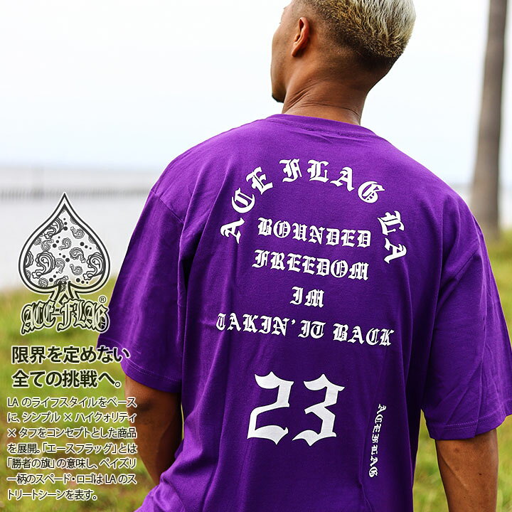 楽天市場 Aceflag Tシャツ 半袖 メンズ レディース 春夏用 紫 S 3xl 大きいサイズ ビッグシルエット かっこいい おしゃれ エースフラッグ ツアーロゴ Pablo 英字ロゴ アメカジ B系 ヒップホップ ストリート系 ファッション ブランド 服 ダンス Af Ts Ts 035 本格派大人