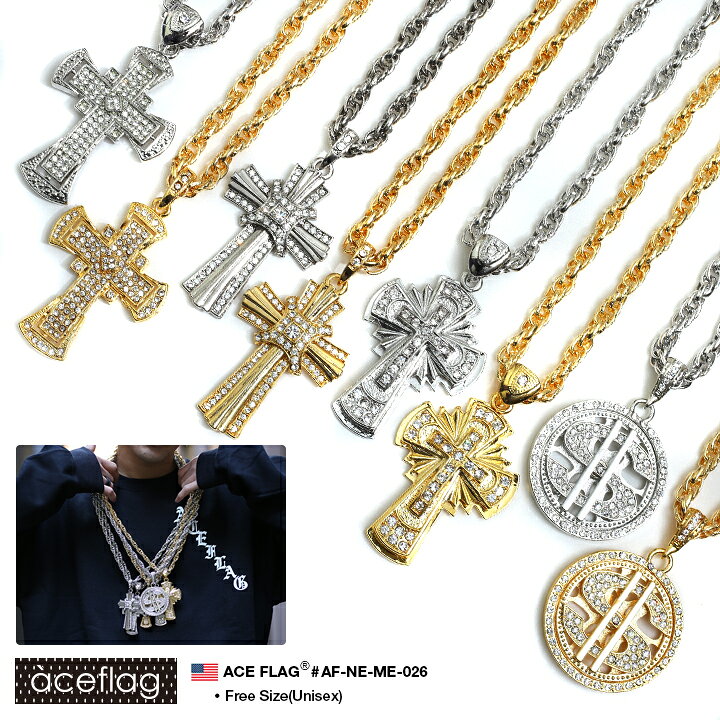 楽天市場】ACEFLAG ネックレス メンズ ゴールド/シルバー 80cm エース  