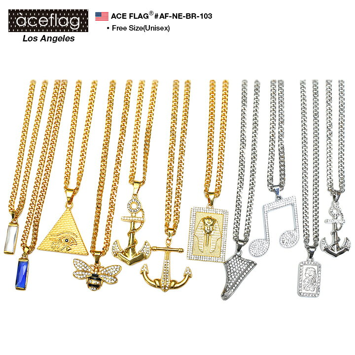 楽天市場】ACEFLAG ネックレス メンズ レディース ゴールド/シルバー 