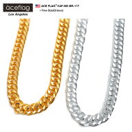 ACEFLAG ネックレス メンズ 春夏秋冬用 ゴールド/シルバー エースフラッグ 極太 チェーン 喜平チェーン …