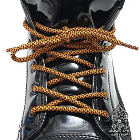 靴紐 おしゃれ エースフラッグ ACEFLAG シューレース 丸紐 魔法の靴ひも くつひも オレンジ b系 ヒップホップ ストリート系 ラウンド ロープ 網目デザイン 幅0.6cm 長さ110cm ダンス ギフト AF-FW-KH-028