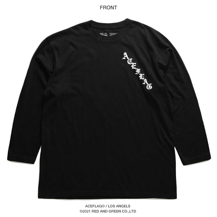 楽天市場】ACEFLAG ロンT ストリート メンズ レディース 春秋冬用 黒 