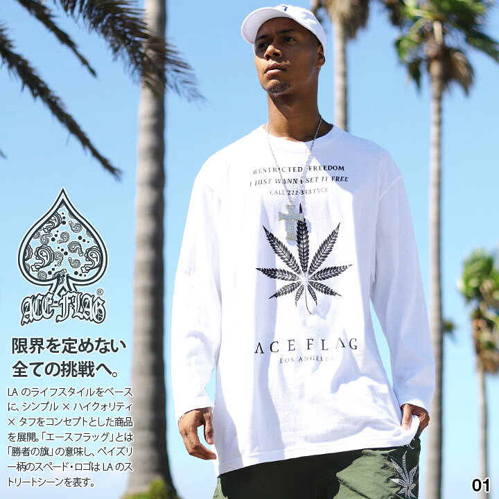 楽天市場 Ace Flag ロンt ストリート メンズ レディース 白 黒 ホワイト ブラック 大きいサイズ エースフラッグ Tシャツ 長袖 おしゃれ 大麻 マリファナ ヘンプ ロゴ グラデーション 英字 B系 ヒップホップ ファッション ダンス ストリート系 ブランド 新作 Af Tl Lt 018