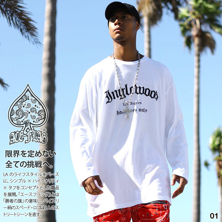 楽天市場】【44%OFF】ACEFLAG ロンT メンズ 春秋冬用 白/黒 大きい 