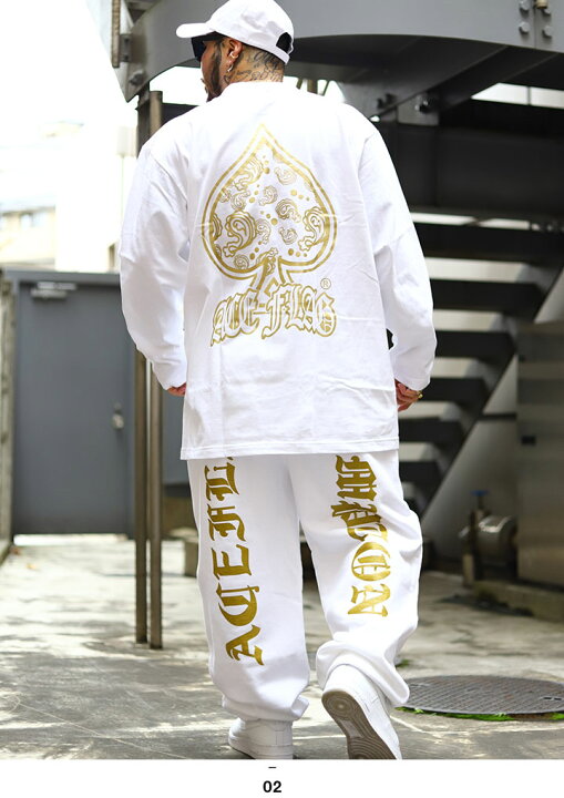 楽天市場】ACEFLAG 上下セット 長袖 ブランド メンズ 春秋冬用 黒/白  