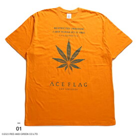 ACEFLAG Tシャツ 半袖 メンズ レディース 春夏用 全4色 大きいサイズ エースフラッグ おしゃれ シンプル 大麻 マリファナ ヘンプ チカーノ b系 ヒップホップ ファッション ストリート系 ハイ ブランド 服 AF-TS-TS-053