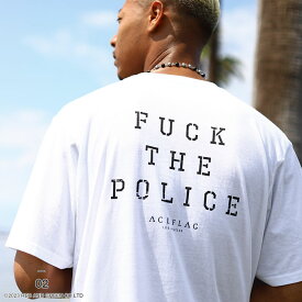 ACEFLAG Tシャツ 半袖 メンズ レディース 黒 白 大きいサイズ エースフラッグ 大麻 Fuck the Police 420 ナンバー 番号 ロゴ 英ロゴ b系 ヒップホップ ファッション ストリート系 ブランド 服 新作 AF-TS-TS-049