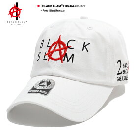 BLACK SLAM キャップ ローキャップ 白 クラブノイズ 帽子 cap 浅め ベースボールキャップ おしゃれ アナーキー Anarchy ロゴ パンク 刺繍 b系 ヒップホップ ファッション ダンス ストリート系 ブランド BS-CA-SB-001