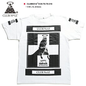 CLUB NO1Z Tシャツ 半袖 メンズ レディース 春夏用 白 大きいサイズ ビッグシルエット クラブノイズ クロス 十字架 モノトーン ダンス b系 ヒップホップ HIPHOP ストリート系 ファッション ハイ 服CN-TS-TS-016