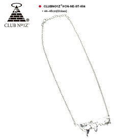 b系 ヒップホップ ファッション メンズ レディース ネックレス 44〜48cmクラブノイズ CLUB NO1Z ブリンブリン シルバーチェーン SILVERアクセ 世界地図 ワールドツアー アメカジ スケート バンド系 ギフト CN-NE-ST-004