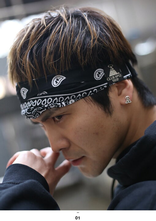 B系 ヒップホップ Club Fサイズ No1z ギフト クラブノイズ ゴム ストリート系 スポーツ バンダナ ファッション ヘアバンド ヘアーバンド ペイズリー メンズ レディース 正規品 男女兼用 紺 赤 黒 最新作の ストリート系