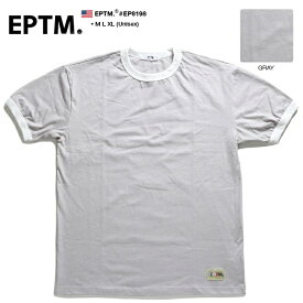 EPTM Tシャツ 半袖 メンズ レディース 春夏用 グレー 大きいサイズ ビッグシルエット エピトミ おしゃれ シンプル 無地 切替 バイカラー カラーリブ アメカジ LA セレブ ヒップホップ ストリート系 ブランド ハイ 服 EP8198