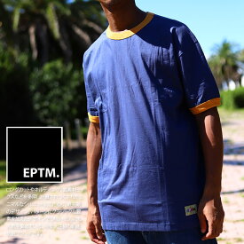 EPTM Tシャツ 半袖 メンズ レディース 春夏用 全3色 大きいサイズ ビッグシルエット エピトミ おしゃれ シンプル 無地 切替 バイカラー カラーリブ アメカジ LA セレブ ヒップホップ ストリート系 ブランド ハイ 服EP8197