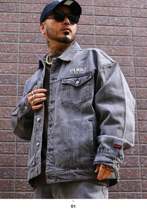 楽天市場】FUBU アウター 長袖 Gジャン デニムジャケット ブルゾン 