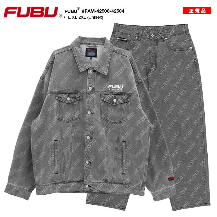 楽天市場】FUBU 上下セット デニム 長袖 メンズ 春秋冬用 黒 大きい 