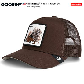 GOORIN BROS キャップ メッシュキャップ メンズ レディース 春夏秋冬用 茶 大きいサイズ Goorin Brothers グーリン ブラザーズ 帽子 cap 深め 動物 アニマル Wise ハリネズミ b系 ヒップホップ ファッション トリート系 ハイ ブランド 2026 新作 101-2542-GRO01-OS