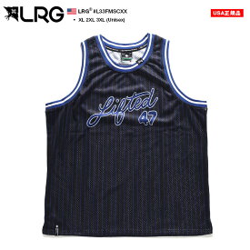 ラスト1点【20%OFF】LRG ノースリーブ メンズ 黒 大きいサイズ エルアールジー バスケットシャツ バスケシャツ タンクトップ おしゃれ 派手 総柄 ストライプ柄 オーバーサイズ ビッグシルエット b系 ヒップホップ ファッション ストリート系 ハイ ブランド 服 L33FMSCXX