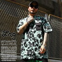 LRG 半袖シャツ メンズ 春夏用 緑 大きいサイズ エルアールジー 柄シャツ アロハシャツ おしゃれ 総柄 大人 パンダ イラスト 動物 迷彩柄 カモフラ カモフラージュ ビッグシルエット b系 ヒップホップ ファッション ストリート系 ハイ ブランド 服 2025春夏 新作 L3MRMSBXX