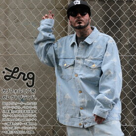 LRG アウター 長袖 Gジャン デニムジャケット ブルゾン メンズ 春秋冬用 インディゴライトブルー 大きいサイズ エルアールジー ジージャン 総柄 モノグラム ビッグシルエット b系 ヒップホップ ファッション ストリート系 ハイ ブランド 服 2025秋冬 新作 L3WRMJDXX