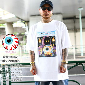 MISHKA Tシャツ 半袖 メンズ 白 黒 ホワイト ブラック 大きいサイズ ミシカ おしゃれ 派手 ヘヴィメタ ロック グラデーション キープウォッチ スカル 鎖 チェーン b系 ヒップホップ ファッション バンド ストリート系 ハイ ブランド 服 M1024T