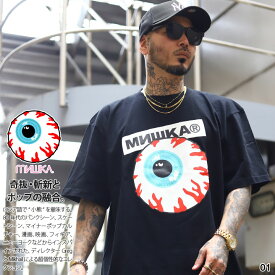 MISHKA Tシャツ 半袖 メンズ レディース 春夏秋冬用 黒 白 L-XL 大きいサイズ ビッグシルエット ミシカ ブランドロゴ ハイエンド キープウォッチ KEEPWATCH キャラクター ロック パンク バンド系 b系 ヒップホップ ストリート系 ファッション 服 2021年 秋冬新作 MIST-04