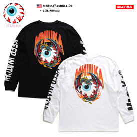 MISHKA ミシカ ロンT メンズ 春秋冬用 黒/白 大きいサイズ Tシャツ 長袖 おしゃれ かっこいい オーバーサイズ ビッグシルエット ドラゴン 龍 KEEPWATCH キープウォッチ b系 ヒップホップ ファッション ロック バンド ストリート系 ブランド 服 2024春夏 新作 MISLT-09