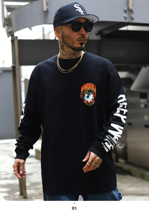 楽天市場】MISHKA ミシカ ロンT メンズ 春秋冬用 黒/白 大きいサイズ T 