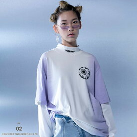 MISHKA Tシャツ 半袖 メンズ レディース 春夏用 緑/紫 大きいサイズ ビッグシルエット ミシカ おしゃれ かっこいい ビッグTシャツ ロゴ KEEPWATCH グラデーション タイダイ ヒップホップ ロック バンド ストリート系 ハイ 新作 M21000067