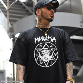 MISHKA Tシャツ 半袖 メンズ 白 黒 大きいサイズ ミシカ 魔法陣 炎 熊 くま Death Adder キャラクター ビッグシルエット オーバーサイズ b系 ヒップホップ ファッション ロック バンド ストリート系 服 新作 MIAT-01