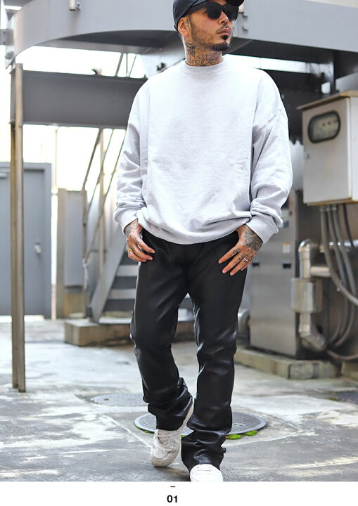 楽天市場】mnml レザーパンツ 光沢 メンズ 春夏秋冬用 黒 ミニマル 