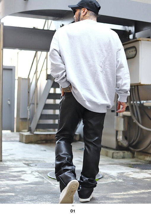 楽天市場】mnml レザーパンツ 光沢 メンズ 春夏秋冬用 黒 ミニマル  