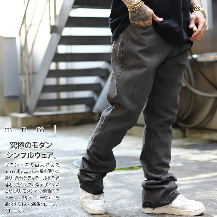 Mnml デニム ハイブランド デニム メンズ mnml ミニマル X165 PAISLEY STRETCH DENIM -BLUE
