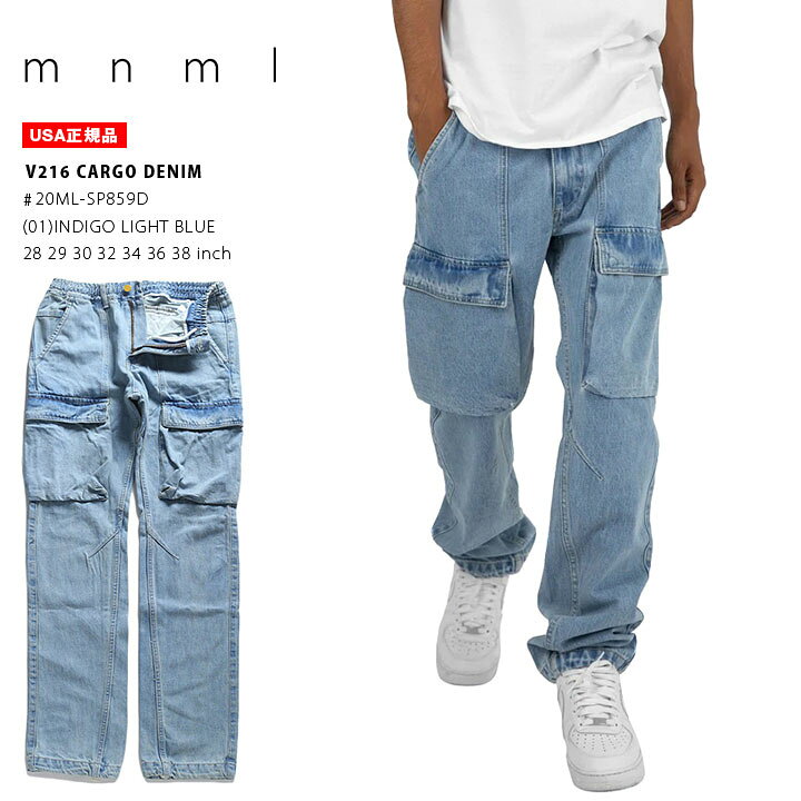 楽天市場】mnml カーゴパンツ デニム メンズ 春夏秋冬用 インディゴ 