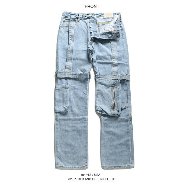 楽天市場】mnml カーゴパンツ デニム メンズ 春夏秋冬用 インディゴ 
