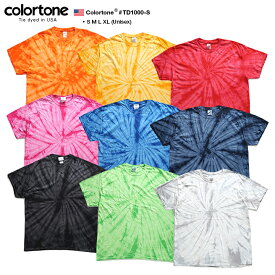 colortone Tシャツ 半袖 メンズ レディース 春夏用 全9色 大きいサイズ カラートーン 派手 総柄 タイダイ 柄 グラデーション カラフル b系 ヒップホップ ファッション アメリカ製 ストリート系 ブランド 服 TD1000-S