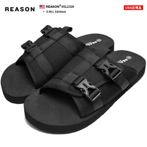 残り僅か【41%OFF】 REASON サンダル 厚底 スポーツサンダル シャワーサンダル ビーサン メンズ 春夏秋用 黒 リーズン メンズ靴 春 夏 おしゃれ シンプル バックルストラップ Wバックル b系 ヒッ