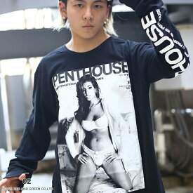 REASON × Penthouse 公式 ロンT ストリート メンズ レディース 白 黒 大きいサイズ ペントハウス 限定 コラボ 公式グッズ リーズン Tシャツ 長袖 おしゃれ 袖ロゴ ボックスロゴ ロゴ B系 ヒップホップ ファッション ハイ U1-324