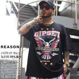 REASON × Dipset 限定 コラボ Tシャツ 半袖 メンズ 春夏用 黒 大きいサイズ ディプセット The Diplomats ディプロマッツ 公式 リーズン シンプル イーグルロゴ ギャング ビッグシルエット b系 ヒップホップ ファッション ストリート系 ハイ ブランド 服 2024春夏 新作 DIP15