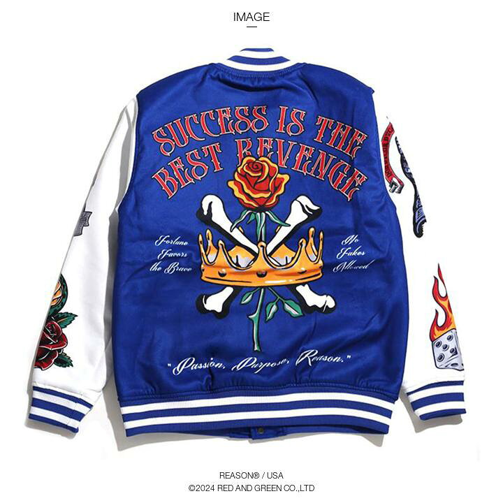 楽天市場】【48%OFF】REASON アウター 長袖 スタジャン メルトン 
